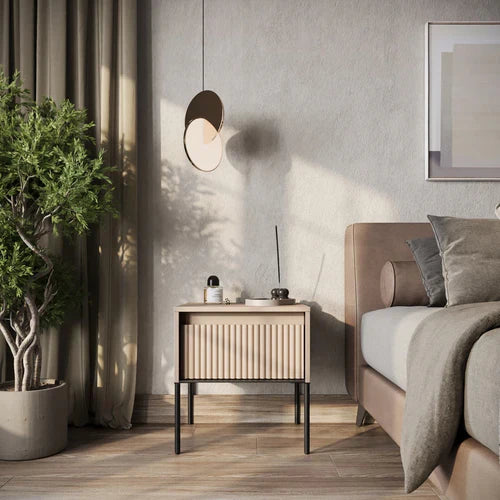 Taylor Side Table / Bedside Cabinet - Beige