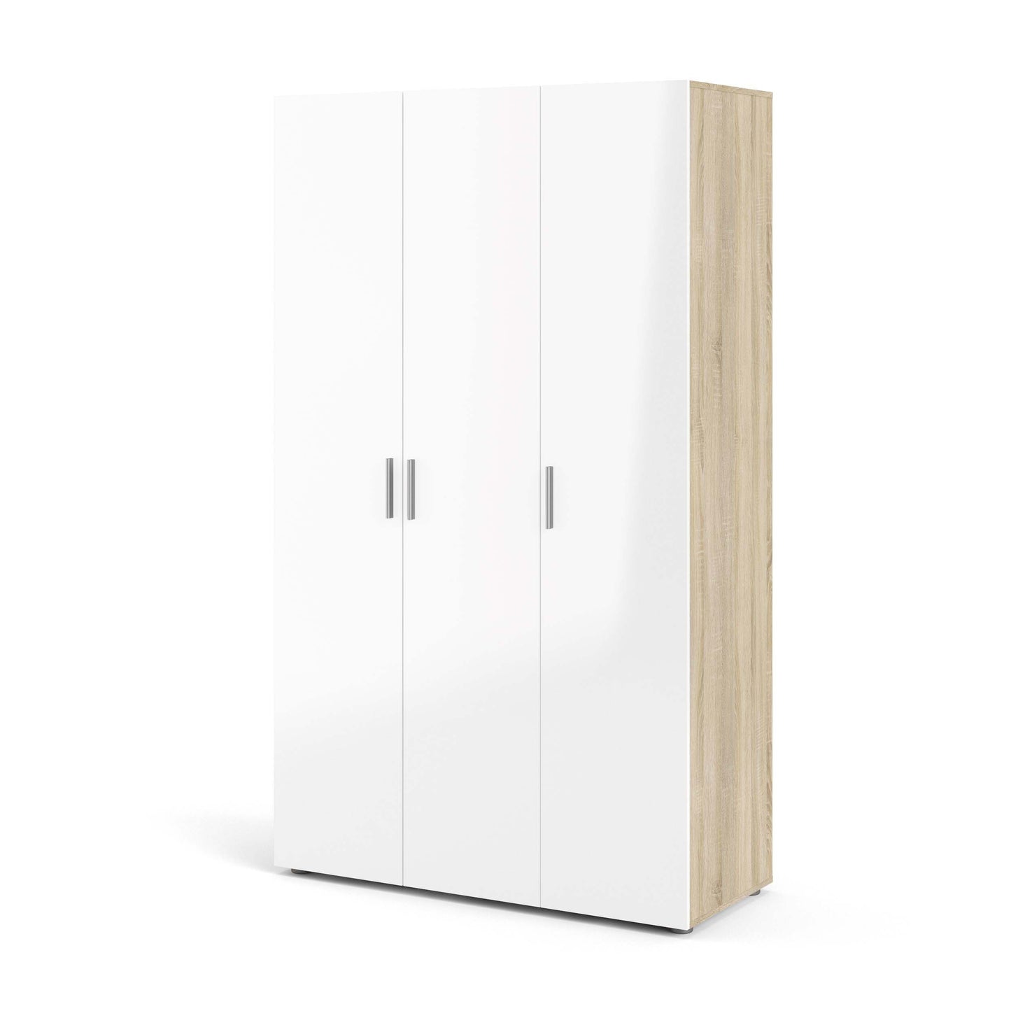 Pepe Wardrobe with 3 Doors - Oak effect with white high gloss