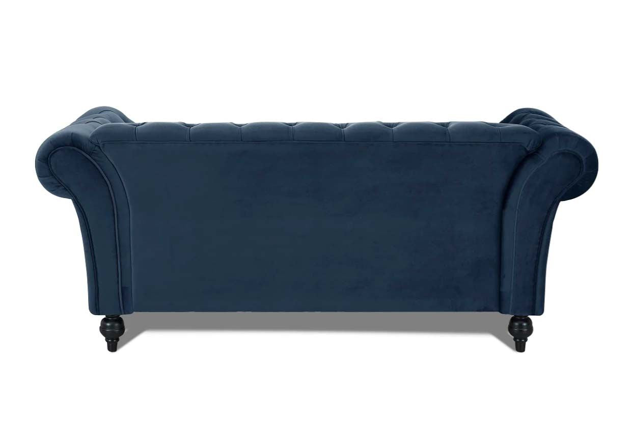 Emma 2 Seater Fabric Sofa - Midnight Blue Velvet