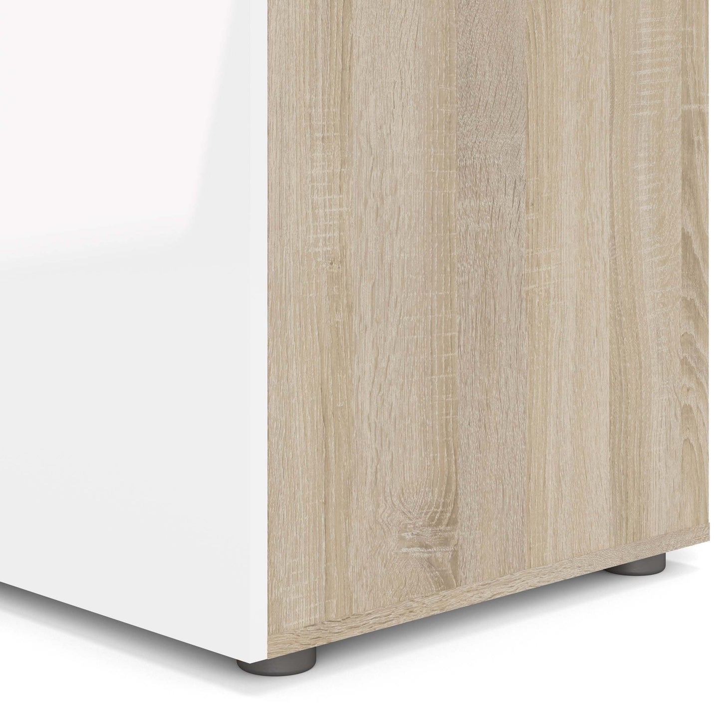 Pepe Wardrobe with 3 Doors - Oak effect with white high gloss