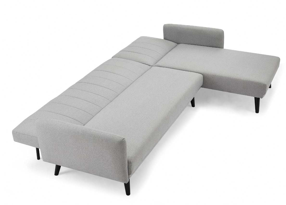 Ethan L Shape Fabric Sofa Bed - Light Grey