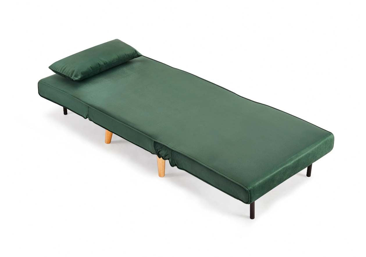 Valley Single Futon Sofa Bed - Green Velvet
