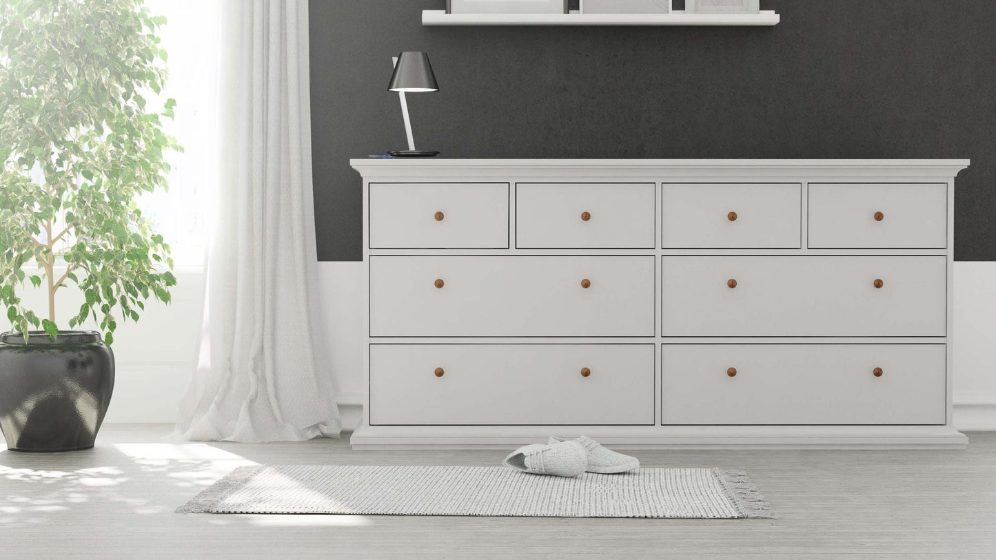 Paris Chest of 8 Drawers - White