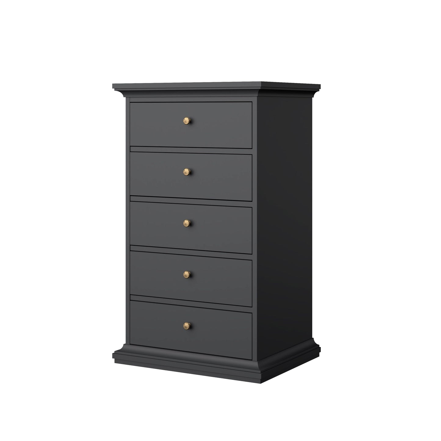 Paris Chest of 5 Drawers - Grey