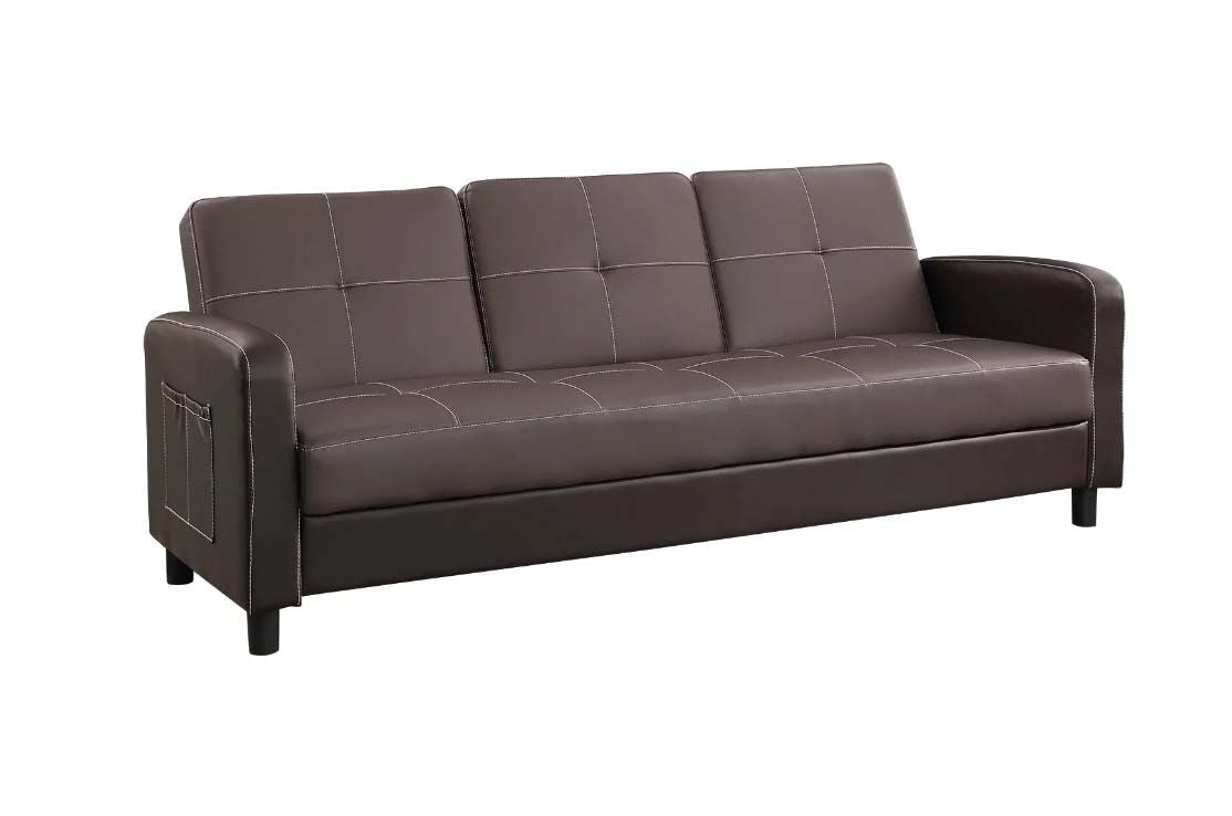 Florida 3 Seater Faux Leather Sofa Bed - Ash Grey