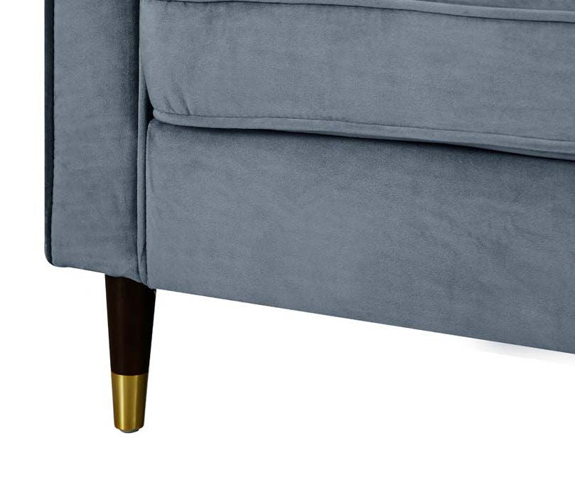 Griffen 2 Seater Fabric Sofa - Grey Velvet