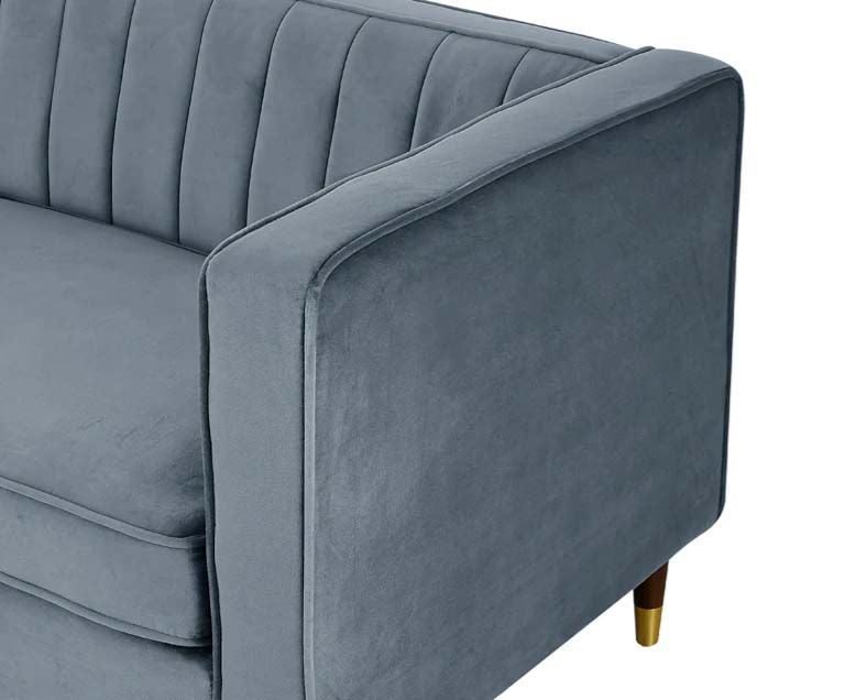 Griffen 2 Seater Fabric Sofa - Grey Velvet
