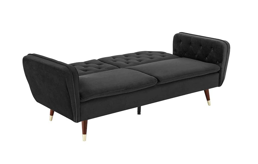 Yorkshire 3 Seater Fabric Sofa Bed - Black