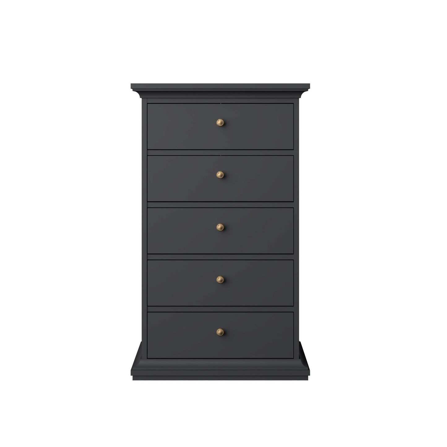 Paris Chest of 5 Drawers - Grey