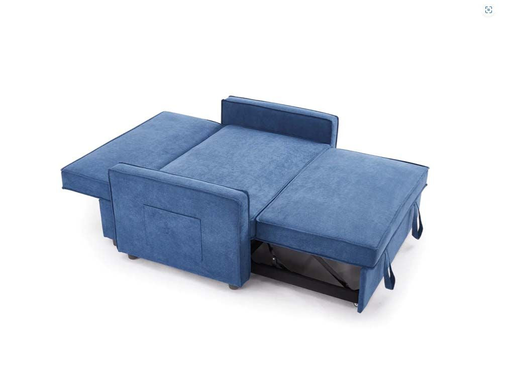 Sandhurst 2 Seater Pull Out Sofa Bed Linen Fabric- Blue