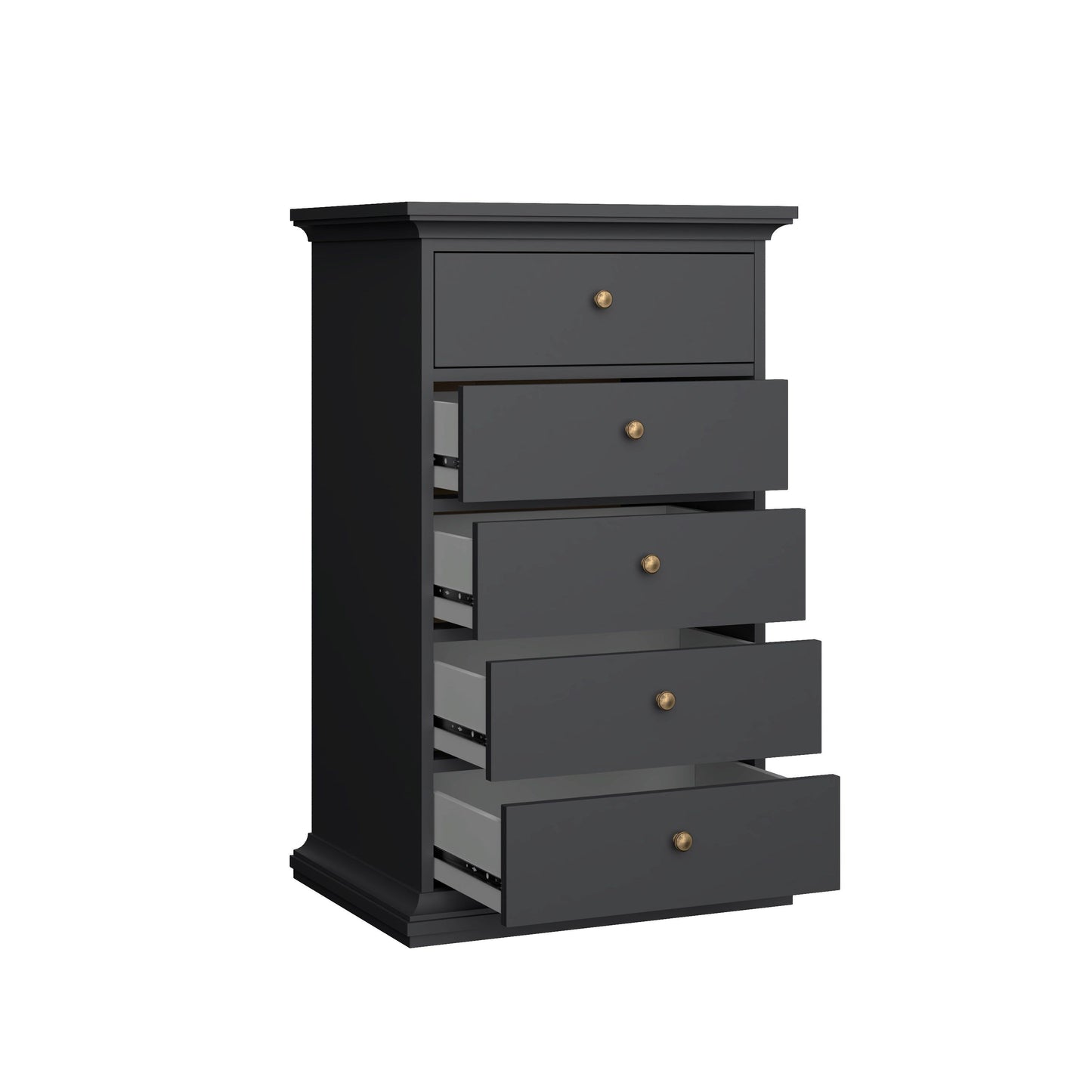 Paris Chest of 5 Drawers - Grey