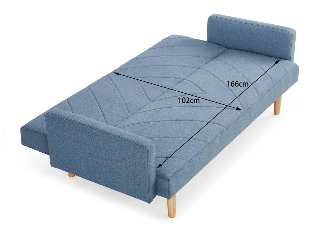 Alexs 3 Seater Fabric Clic-Clac Sofa Bed - Blue Chevron Design