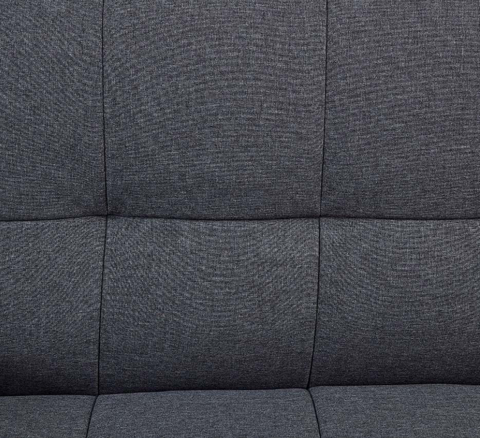 Helena 3 Seater Fabric Sofa Bed - Grey with chrome legs