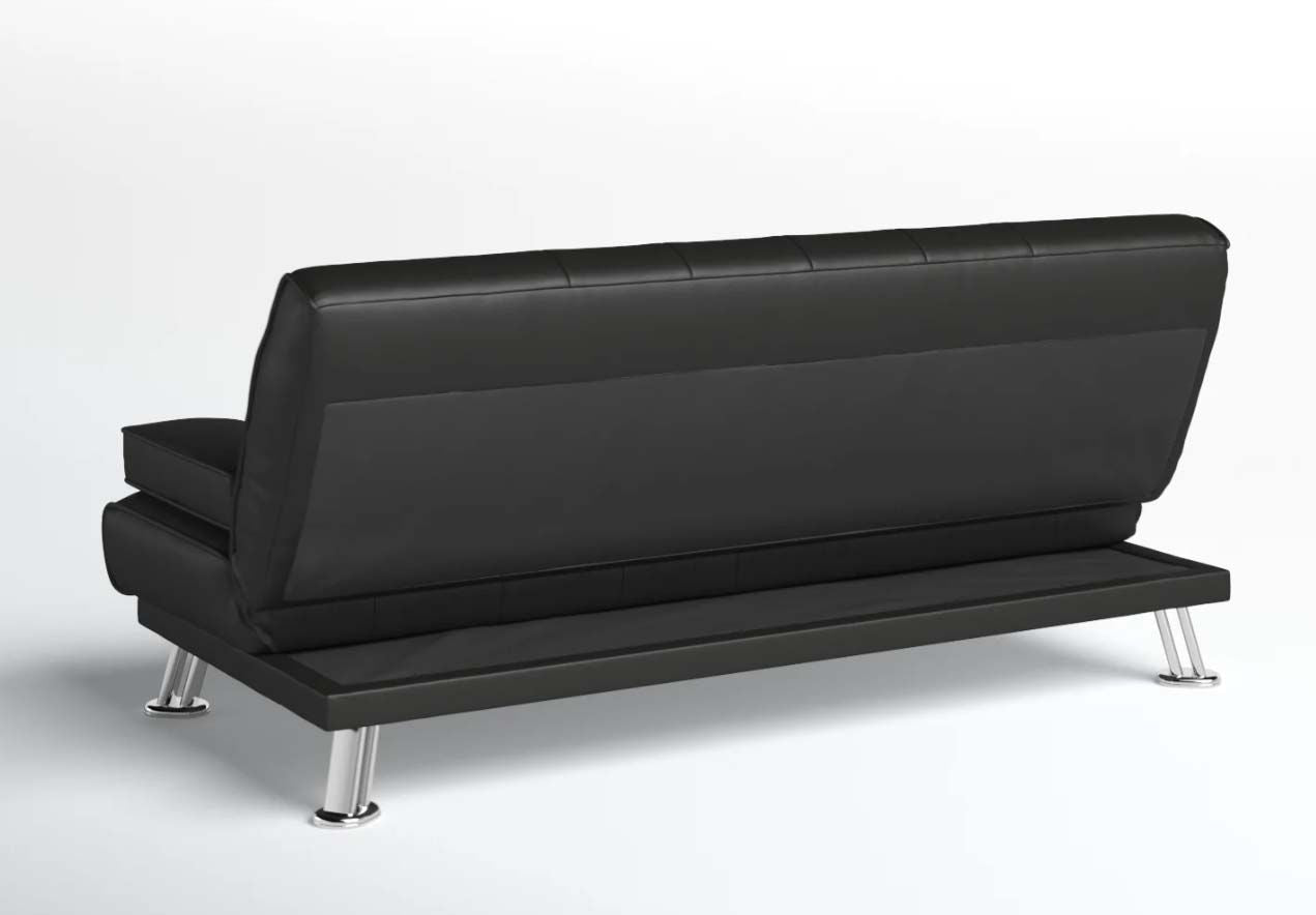 Helena 3 Seater Fabric Sofa Bed - Black