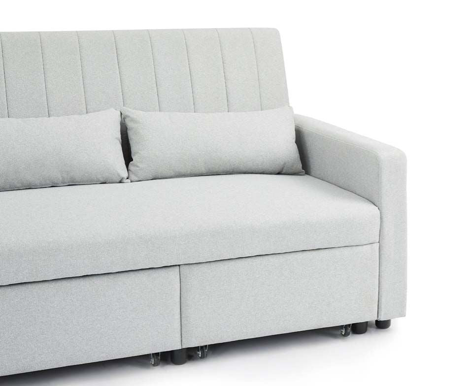 grey velvet sofa bed