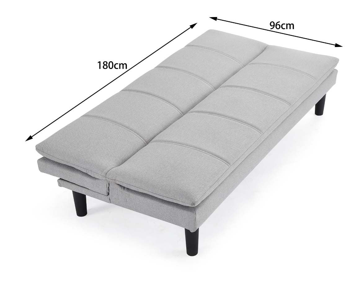 Adam 3 Seater Sofa Bed - Light Grey Woven Fabric