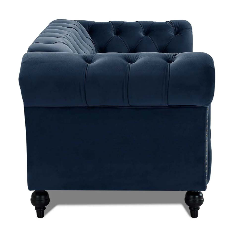 Emma 2 Seater Fabric Sofa - Midnight Blue Velvet
