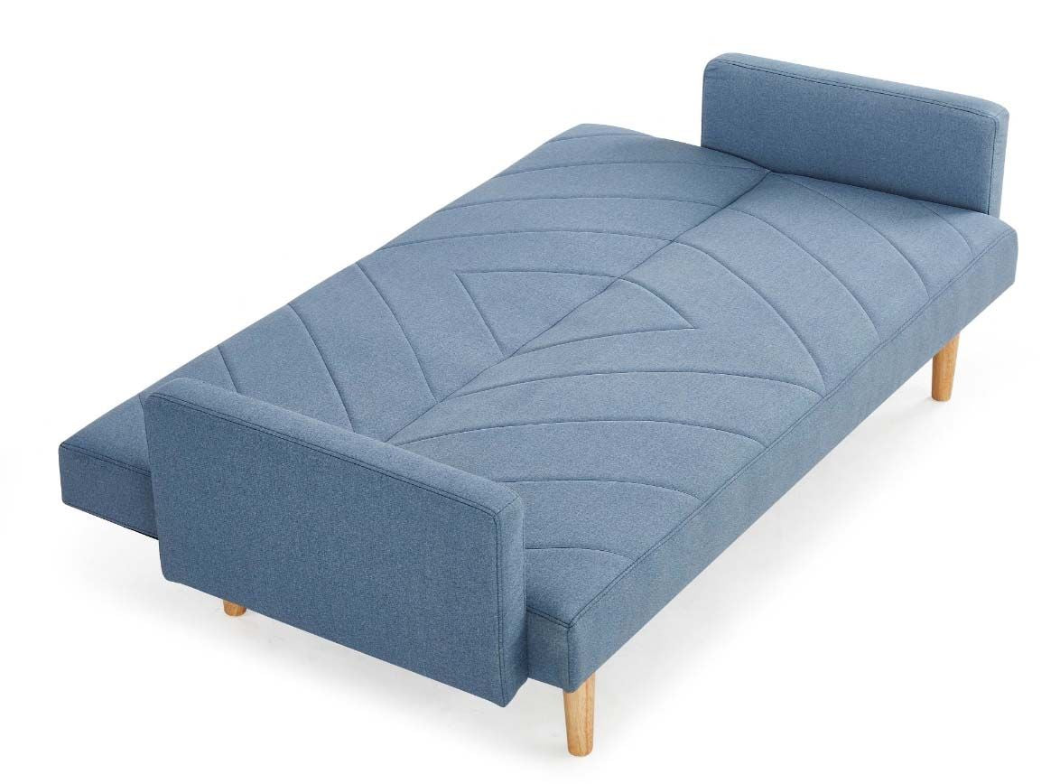 Alexs 3 Seater Fabric Clic-Clac Sofa Bed - Blue Chevron Design