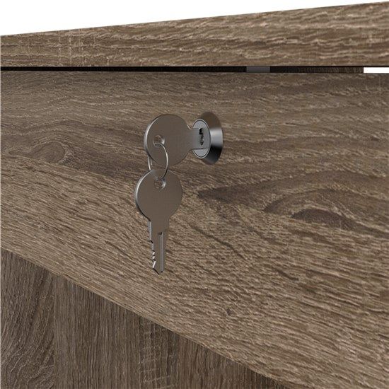 Function Plus Desk with 5 Drawers - Truffle