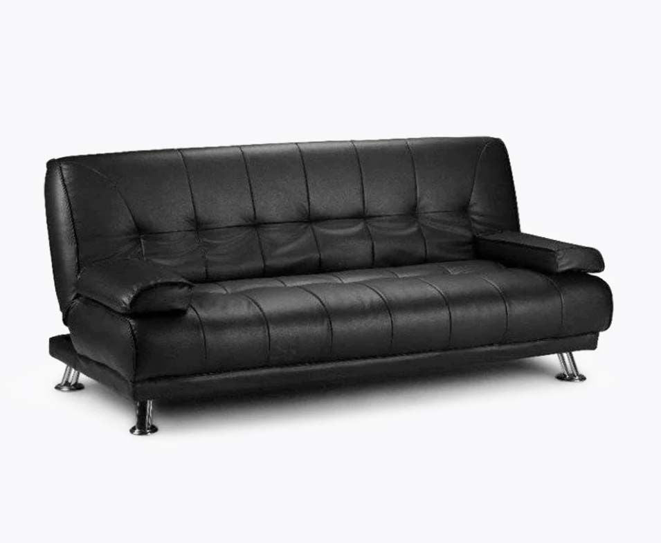 Helena 3 Seater Fabric Sofa Bed - Black