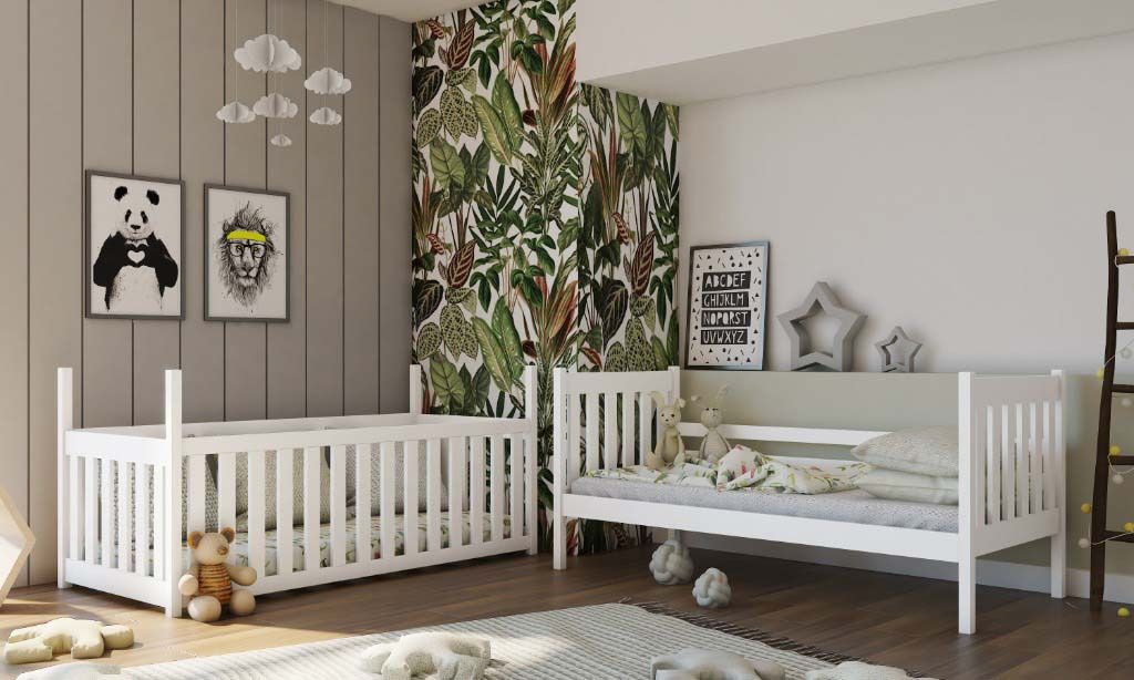 Cris Bunk Bed with Cot Bed - White Matt
