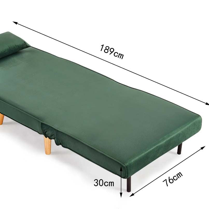 Valley Single Futon Sofa Bed - Green Velvet