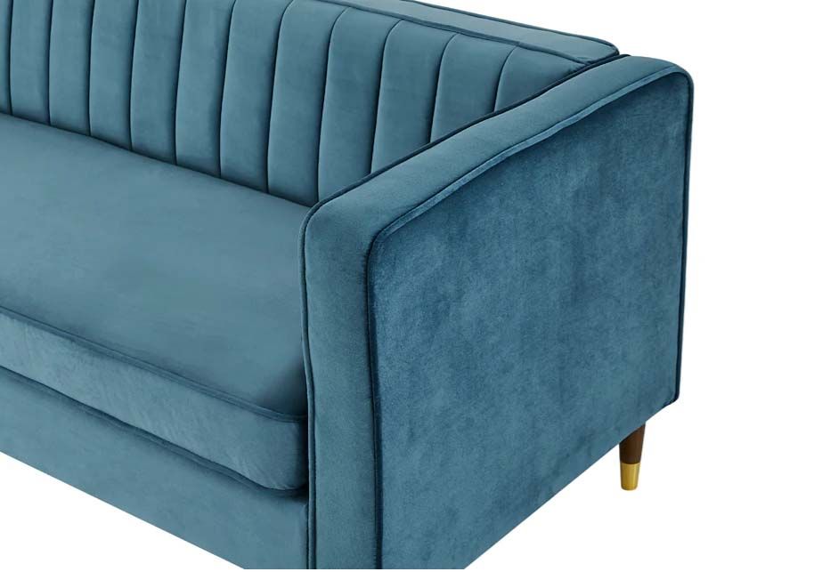 Griffen 2 Seater Fabric Sofa - Blue Velvet