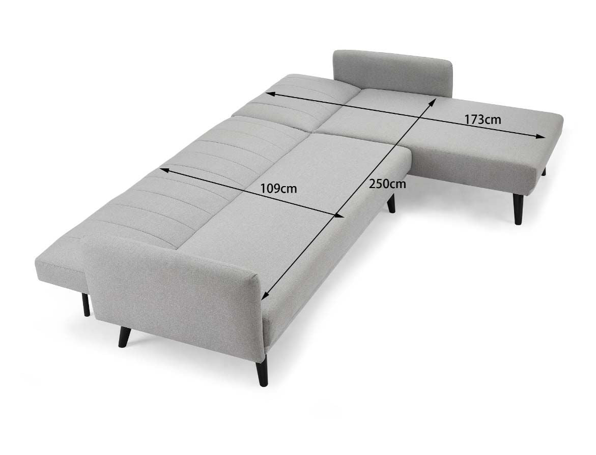 Ethan L Shape Fabric Sofa Bed - Light Grey