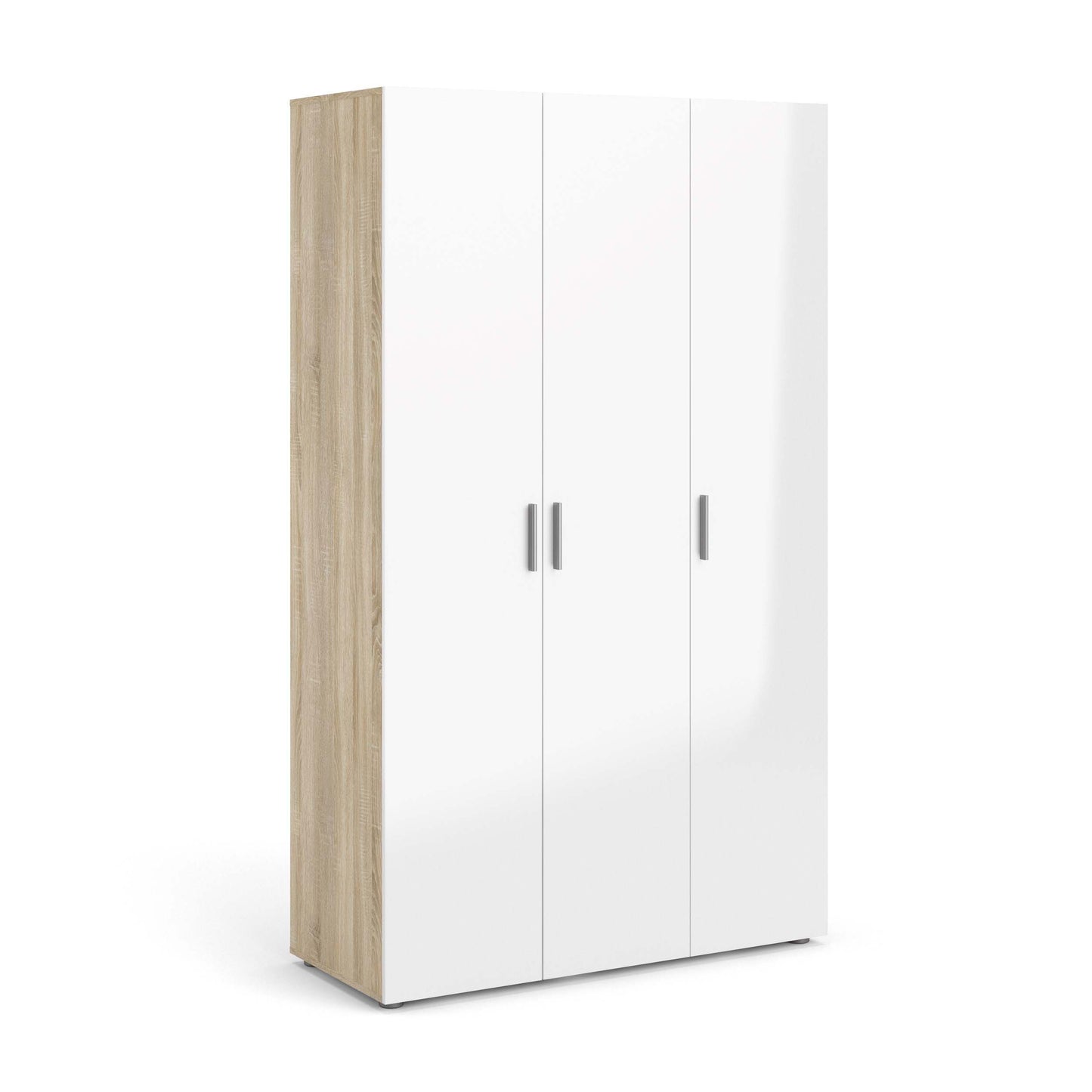 Pepe Wardrobe with 3 Doors - Oak effect with white high gloss