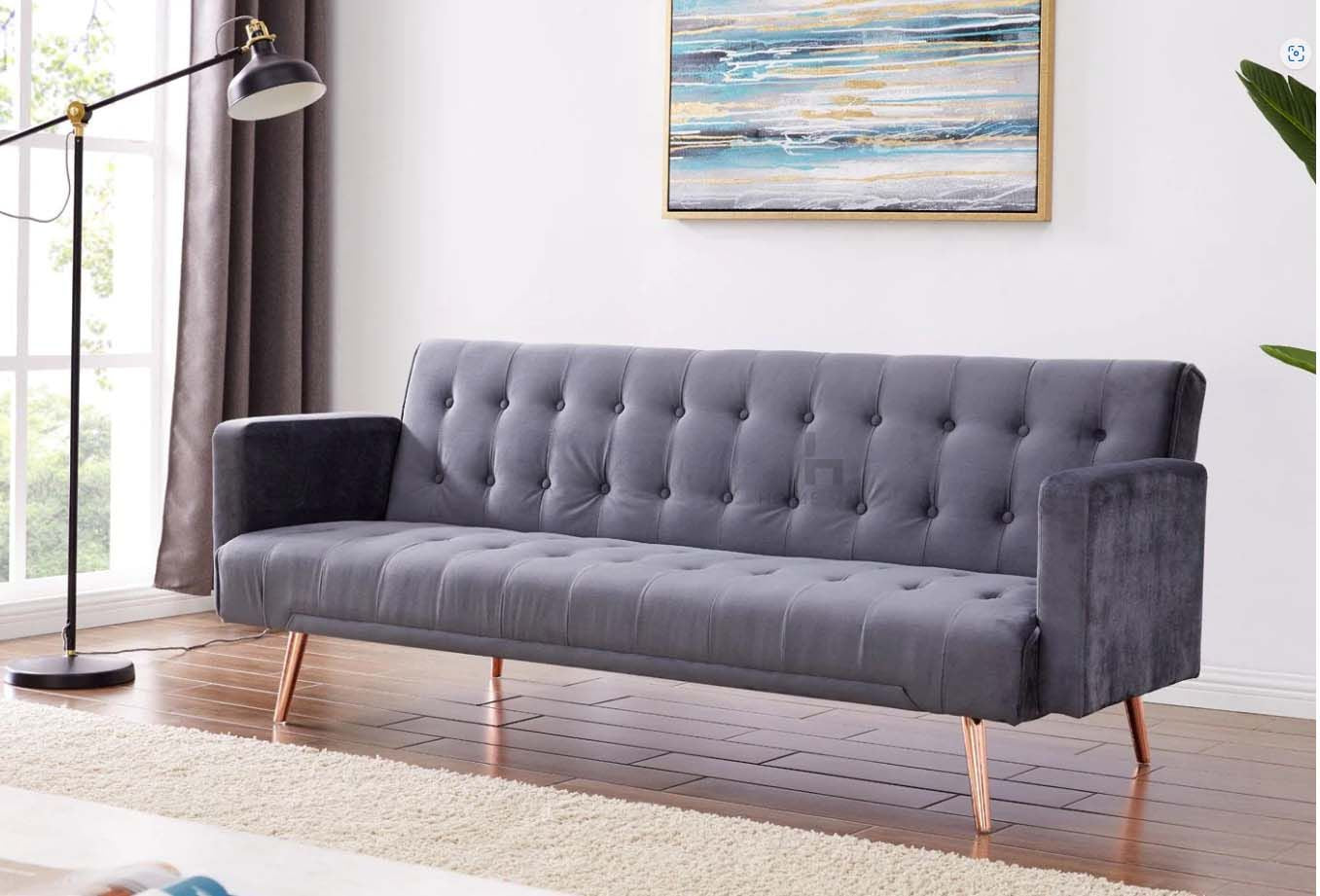 Salisbury 3 Seater Sofa Bed - Grey Velvet