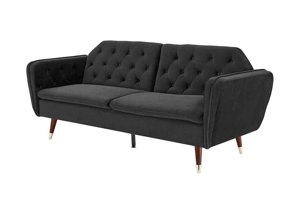 Yorkshire 3 Seater Fabric Sofa Bed - Black
