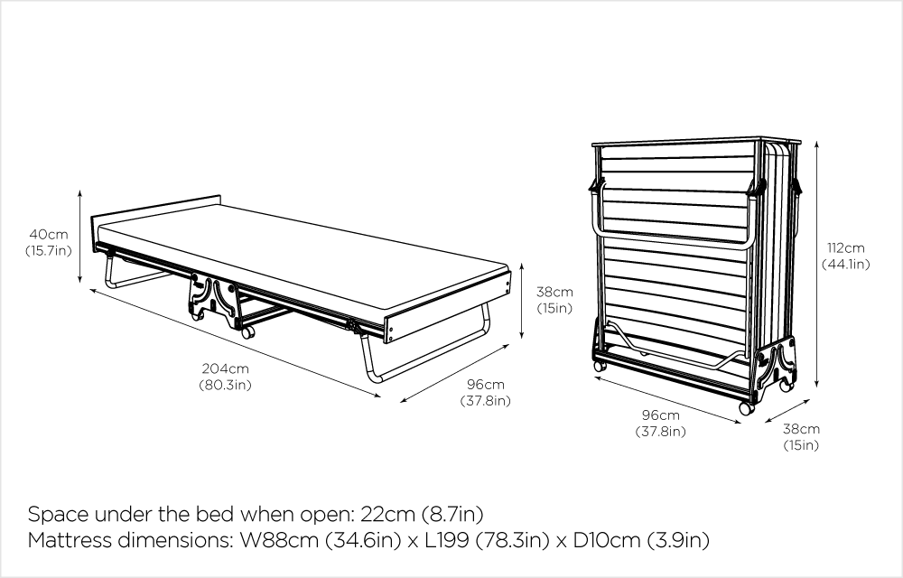 Jay-Be J-Bed with Pocket Sprung  Mattress - Single