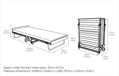 Jay-Be J-Bed with Pocket Sprung  Mattress - Single