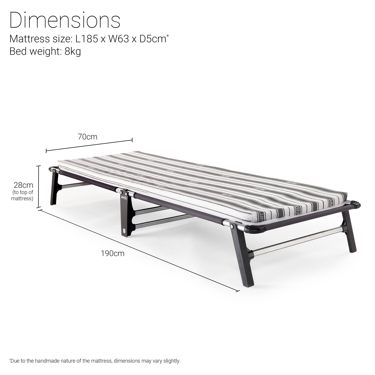 Jay-Be ME70 Mobile Folding Bed with Comfort Mattress