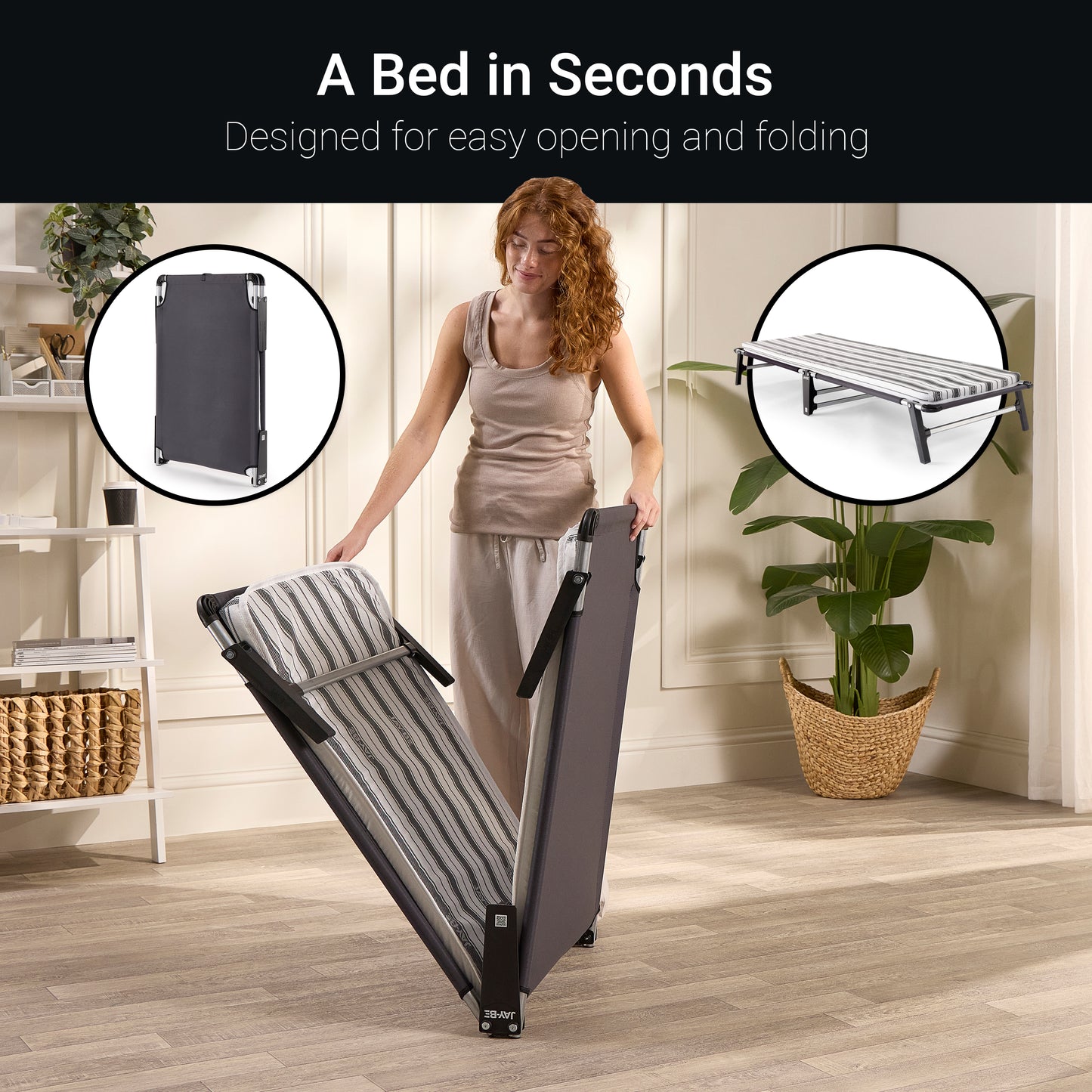 Jay-Be ME70 Mobile Folding Bed with Comfort Mattress