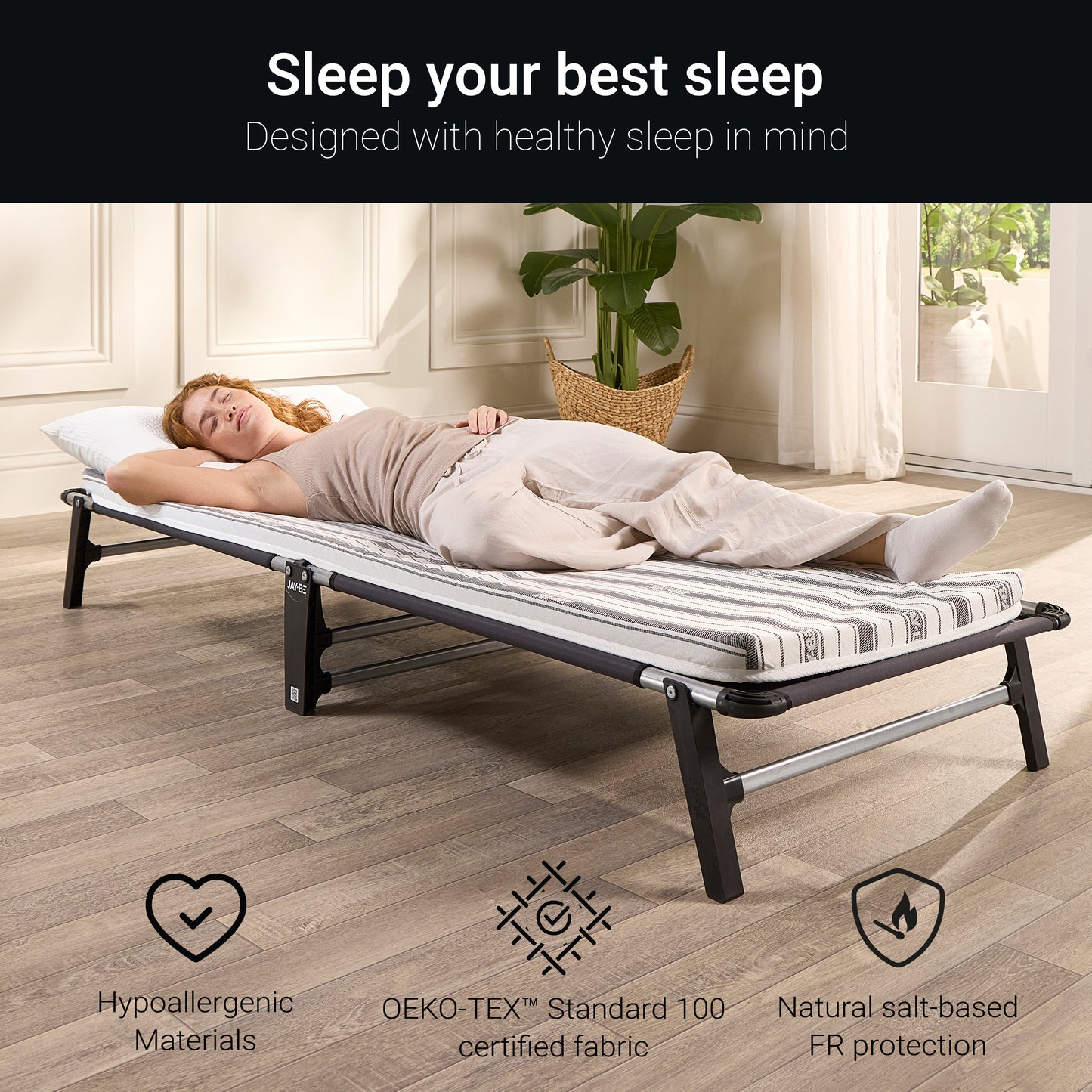 Jay-Be ME70 Mobile Folding Bed with Comfort Mattress