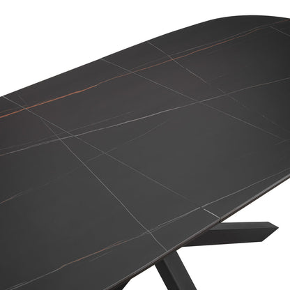 Vera Extending 160-200cm Ceramic Dining Table, Black