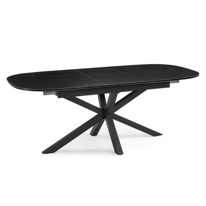Vera Extending 160-200cm Ceramic Dining Table, Black