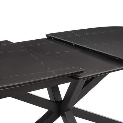 Vera Extending 160-200cm Ceramic Dining Table, Black