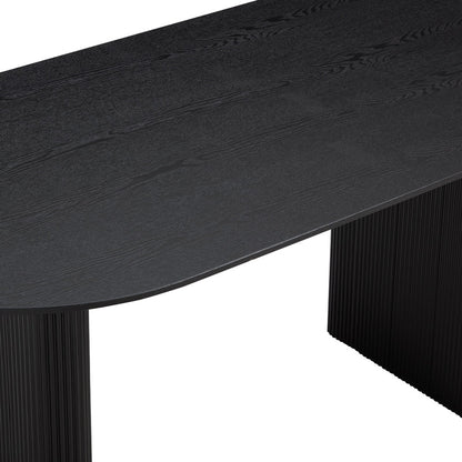 Japan Oval Japandi Dining Table, Black