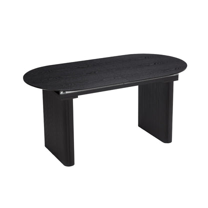 Japan Oval Extending Japandi Dining Table, Black