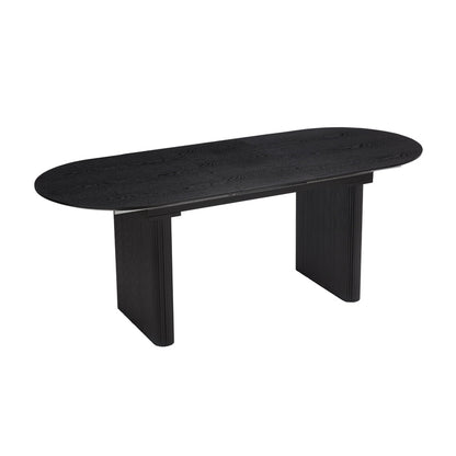 Japan Oval Extending Japandi Dining Table, Black