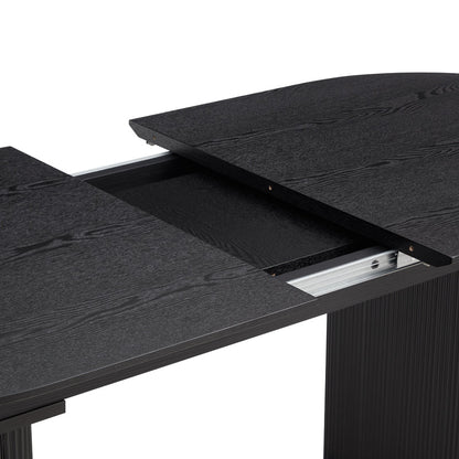 Japan Oval Extending Japandi Dining Table, Black