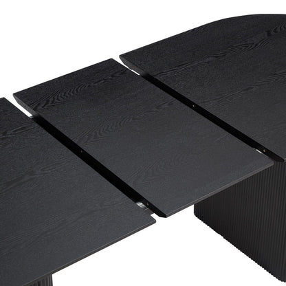 Japan Oval Extending Japandi Dining Table, Black