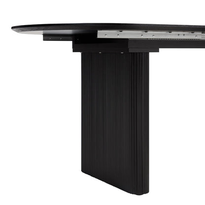 Japan Oval Extending Japandi Dining Table, Black