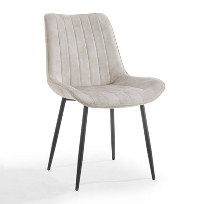 Genoa Dining Chair Set of 2, Cream Velvet