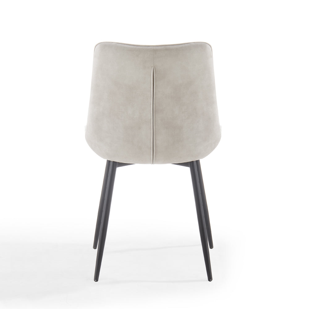 Genoa Dining Chair Set of 2, Cream Velvet