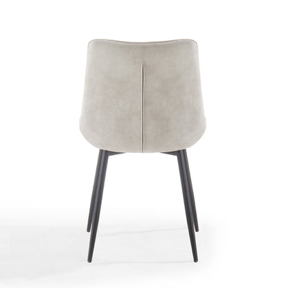 Genoa Dining Chair Set of 2, Cream Velvet