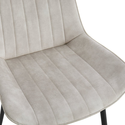 Genoa Dining Chair Set of 2, Cream Velvet