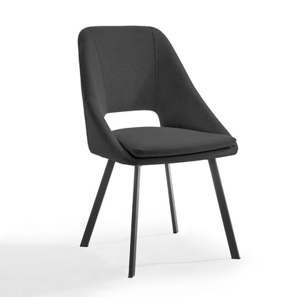 Billie Dining Chair Set of 2, Grey Fabric